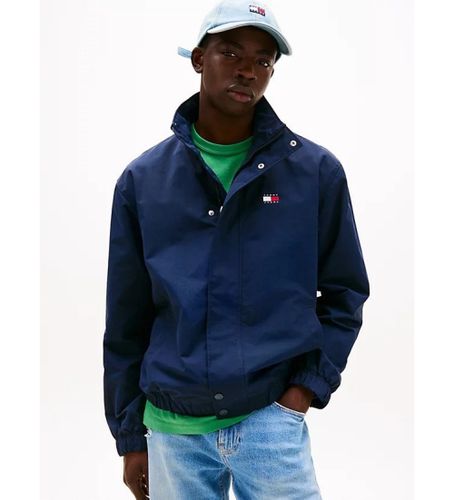 Til mænd. DM0DM20900 Signaturjakke med navy blokkrave (L), Casual, Nylon - Tommy Jeans - Modalova