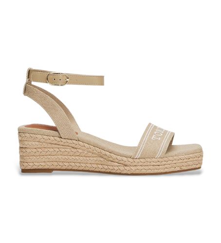 Til kvinder. FW0FW08805 espadrillos med kile og monotype (36), Stof, 5-8 cm, Spænder, Casual, Bæredygtig - Tommy Hilfiger - Modalova