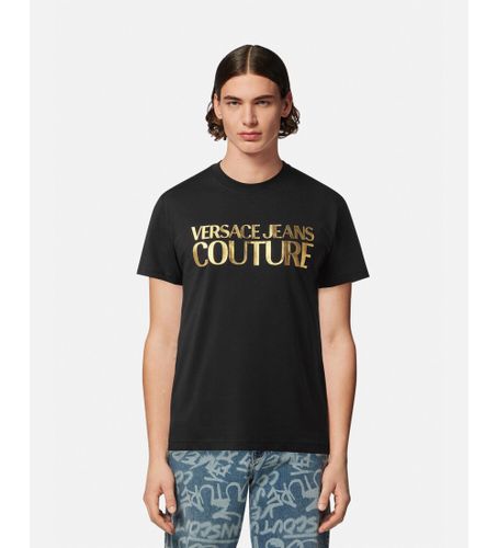 Til mænd. 78HAHE02-CJ00E T-shirt med logo, (XS), Casual, Bomuld, Korte ærmer - Versace Jeans Couture - Modalova