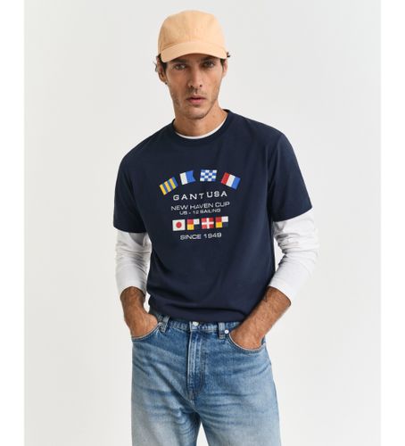 Til mænd. 2003299 Grafisk kortærmet t-shirt navy (S), Casual, Bomuld, Korte ærmer, Blå - Gant - Modalova