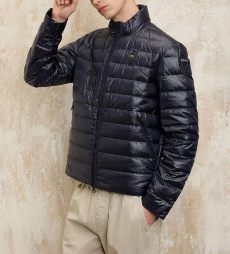 Til mænd. 25SBLUC03011 Koreansk jakke med krave austin navy (S), , Casual, Polyester - Blauer - Modalova
