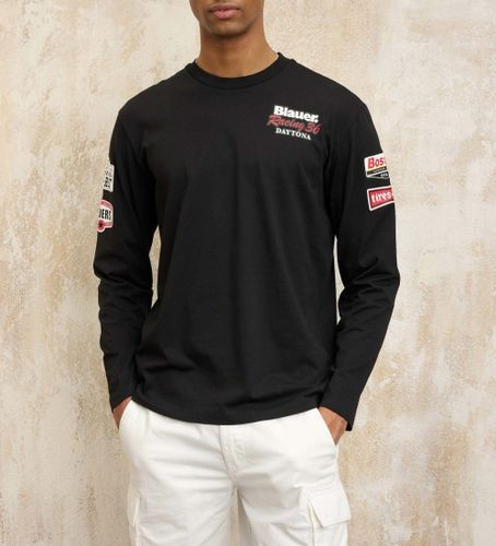 Til mænd. 25SBLUH01149 Harold T-shirt (M), Casual, Bomuld, Lange ærmer - Blauer - Modalova