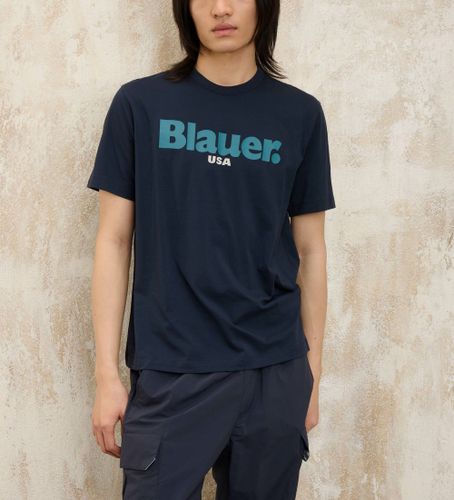 Til mænd. 25SBLUH02192 Ernst navy T-shirt (S), , Casual, Bomuld, Korte ærmer - Blauer - Modalova