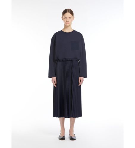 Til kvinder. 2515621021600 Crepe-strikket kjole Scatola navy (S), Casual, Bomuld, Lange ærmer - Weekend Max Mara - Modalova