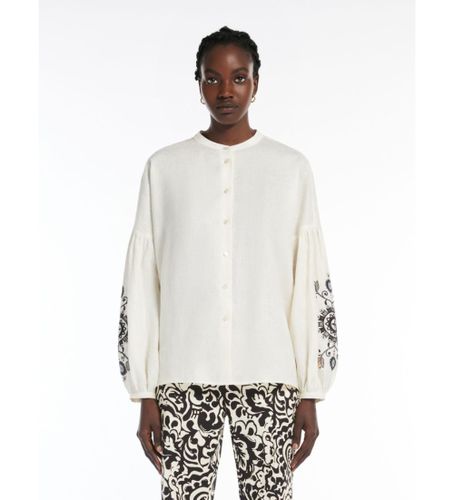 Til kvinder. 2515111122600 Ecru Ilex-skjorte i hør (38), , Casual, Linned, Lange ærmer - Weekend Max Mara - Modalova