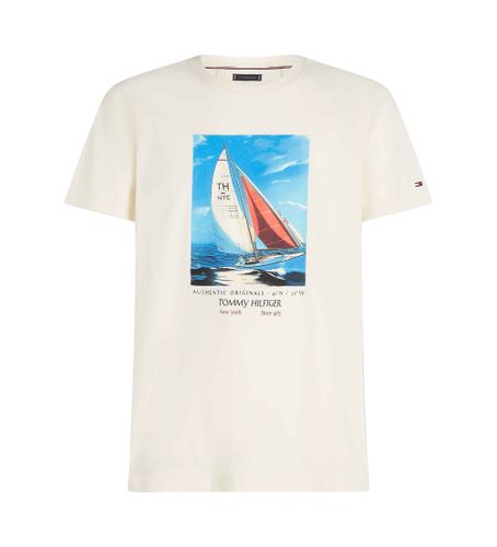 Til mænd. MW0MW38615 T-shirt Farve foto (L), Casual, Korte ærmer, Økologisk bomuld, Bæredygtig - Tommy Hilfiger - Modalova