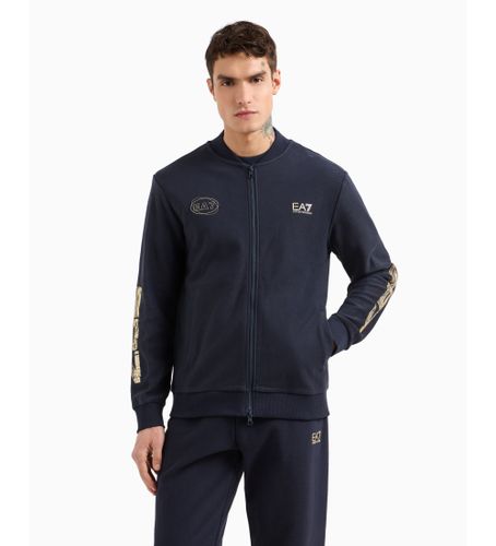 Til mænd. 7M000314_AF13527 Bomuldssweatshirt med lynlås fra den grafiske navy-serie (3XL), Casual, Sport, Multisport - EA7 - Modalova