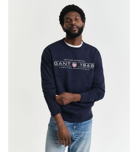 Til mænd. 2044016 Grafisk sweatshirt med rund hals i navy (S), Casual, Bomuld, Bæredygtig - Gant - Modalova