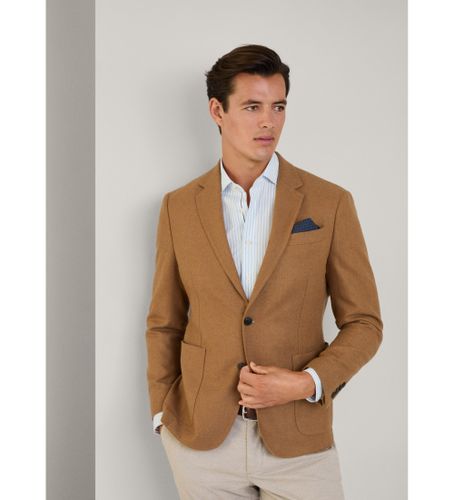 Til mænd. HM443466 Blazer i en blanding af uld og andre brune fibre (36/32), Casual, Bomuld, Klassisk - Hackett London - Modalova