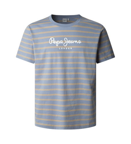 Til mænd. PM509407 Stribet Eggo T-shirt (L), Casual, Bomuld, Korte ærmer, Bæredygtig - Pepe Jeans - Modalova