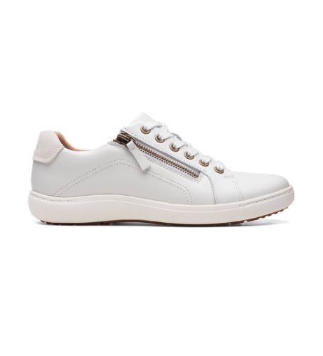 Til kvinder. 26165001 Nalle Lace hvide træningssko i (36), Fast, Blonder, Lynlås, Casual - Clarks - Modalova