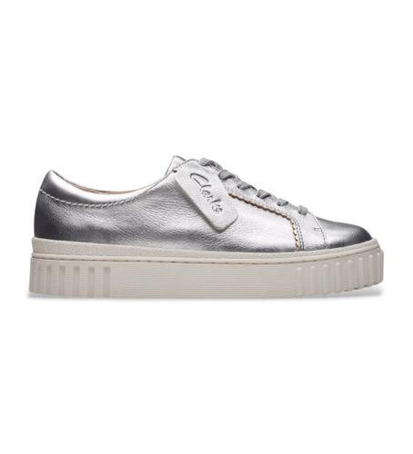 Til kvinder. 26176440 Mayhill Walk sølvfarvede lædersko (37), Sølvfarvet, 3-5 cm, Blonder, Casual - Clarks - Modalova
