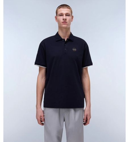 Til mænd. NP0A4IDA Badge navy polo shirt (XL), Casual, Korte ærmer, Bæredygtig, , Genbrugsbomuld - Napapijri - Modalova