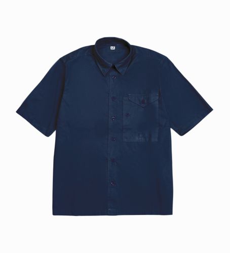 Til mænd. 18CMSH249A005328G Navy lommeskjorte (L), Casual, Bomuld, Korte ærmer - C.P. Company - Modalova