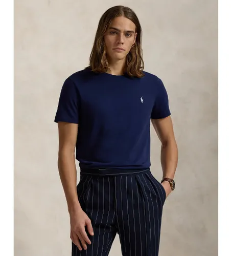 Til mænd. 710671438404 Custom Slim Fit strik T-shirt navy (S), Casual, Bomuld, Korte ærmer - Polo Ralph Lauren - Modalova