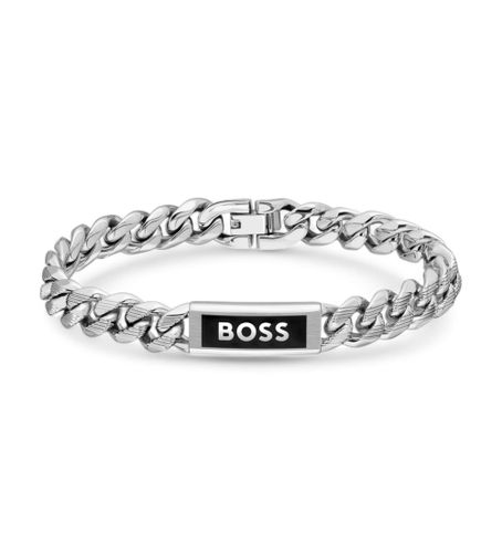 Til mænd. 1580679S Armbånd i rustfrit stål Sølvbelagt led (OSFA), Sølvfarvet, Casual, BH - BOSS - Modalova