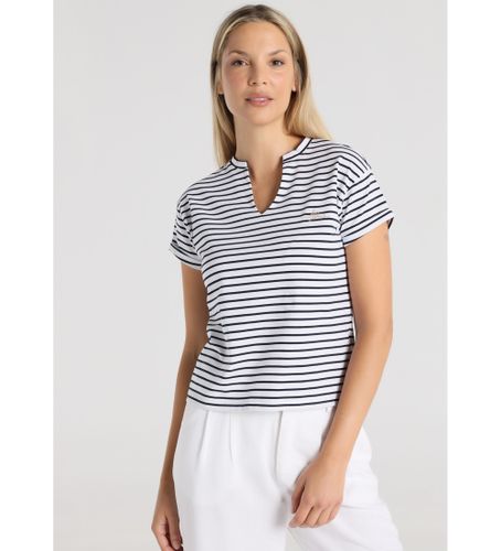 Til kvinder. 423312738 T-shirt med stribet print (XS), Casual, Bomuld, Korte ærmer - Lois Jeans - Modalova