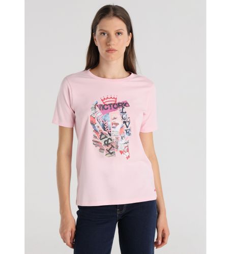Til kvinder. 320308114 Kortærmet T-shirt med puslespil-grafik (XS), Casual, Bomuld, Korte ærmer - Victorio & Lucchino, V&L - Modalova