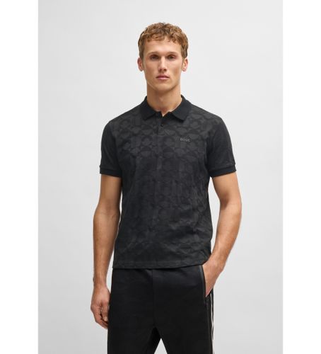 Til mænd. 50538191 Poloshirt i bomuld med cirkulær jacquard i (L), Casual, Korte ærmer - BOSS - Modalova