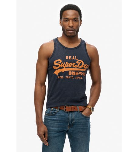 Til mænd. M6010870A Vintage Cali navy logo tank top (S), Casual, Bomuld, Uden ærmer/stropper - Superdry - Modalova