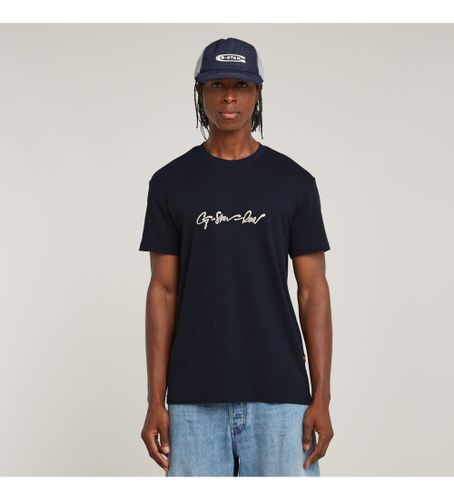 Til mænd. D25150-C812-C742 G-Script T-shirt navy (M), Casual, Korte ærmer, Økologisk bomuld, Bæredygtig - G-Star - Modalova