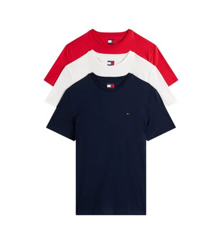 Til mænd. DM0DM21579 Pakke med 3 ekstra tynde logo-t-shirts navy, , (L), Casual, Bomuld, Korte ærmer, Blå - Tommy Jeans - Modalova