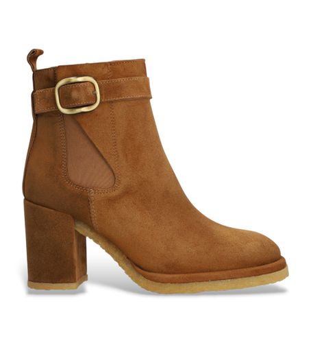 Til kvinder. 551611 Montana ankelstøvler i brunt (35), 5-8 cm, Ruskind, Lynlås, Casual - Alpe - Modalova