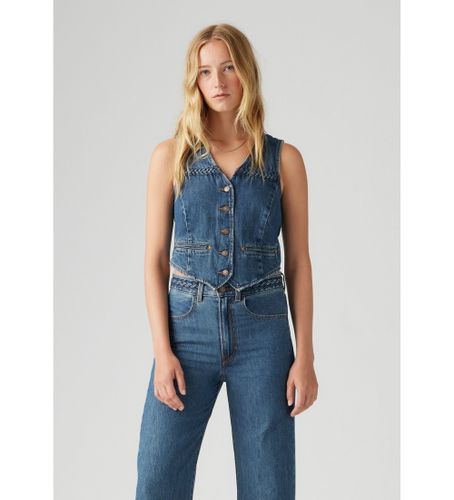 Til kvinder. 001WQ-0000 Flettet vest (XS), Casual, Bomuld, Denim - Levi's - Modalova