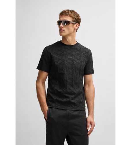 Til mænd. 50538184 Relaxed fit cirkulær jacquard bomulds T-shirt (M), Casual, Korte ærmer - BOSS - Modalova