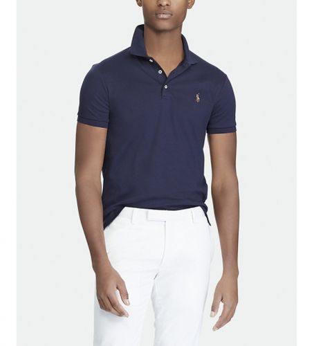 Til mænd. 710685514003 Navy soft touch polo shirt (L), Casual, Bomuld, Korte ærmer, Blå - Polo Ralph Lauren - Modalova