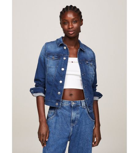Til kvinder. DW0DW09219 Slim Trucker jakke Nnmbs Denim (XS), , Casual, Bomuld - Tommy Jeans - Modalova