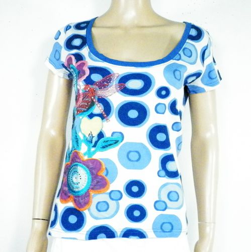 T-Shirt Femme Bleu DESIGUAL T M - desigual - Modalova