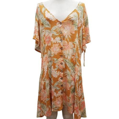 Robe orange clair imprime  grandes fleurs - Taille M - rip curl - Modalova
