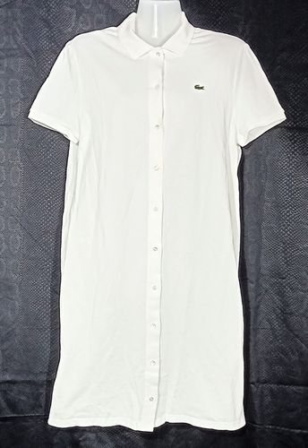 Robe chemise blanche intemporelle - LACOSTE- 40 - lacoste regular fit - Modalova