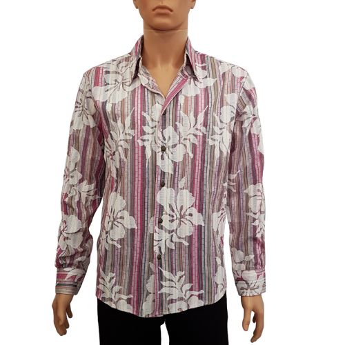 Chemise T L Motif fleurs et rayures colores - oscar - Modalova