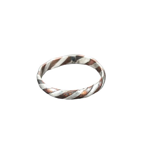 Bague "Torsade" style argent et cuivre - taille 63 - Label Emmaus - Modalova