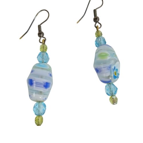 Boucles d'oreilles artisanale en verre - Label Emmaus - Modalova