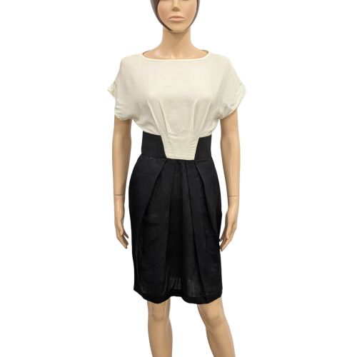 Jamais port avec tiquette Robe T S bi-matire et blanc cass - mango suit - Modalova