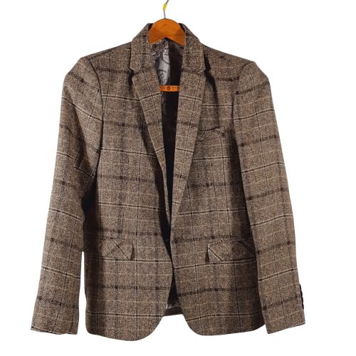 Veste  carreaux marron - T38 (estim) - Label Emmaus - Modalova
