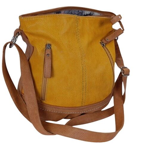 Joli sac simili cuir de couleur moutarde - Label Emmaus - Modalova