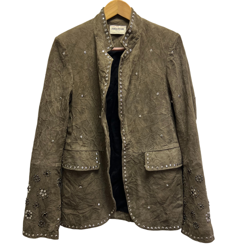 Veste en daim vert clout  T.XS - zadig&voltaire - Modalova