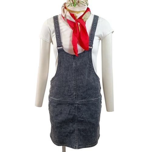 Salopette robe en jean gris dlav  style vintage dcontract taille 16 ans - miss liberto - Modalova