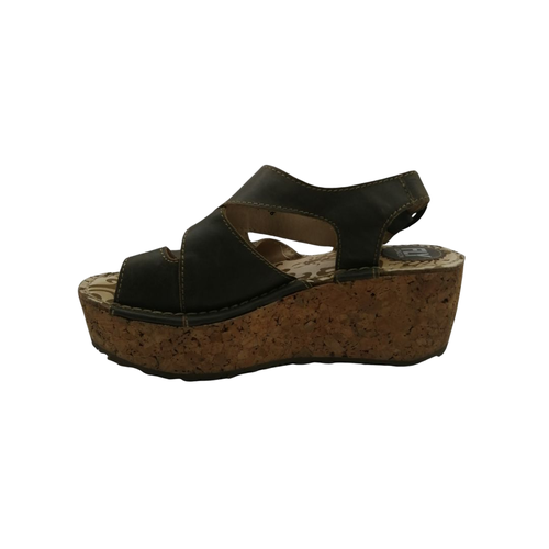 Sandalettes de en cuir kaki T-38 - fly london - Modalova