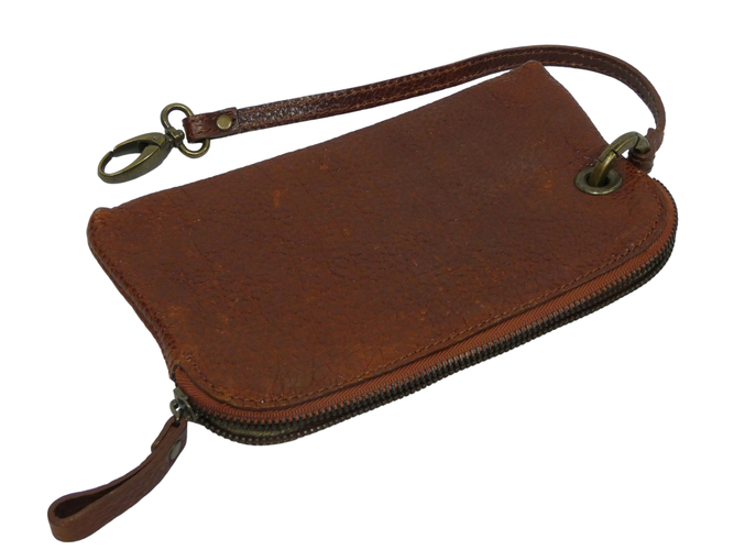 Pochette en cuir marron - Label Emmaus - Modalova