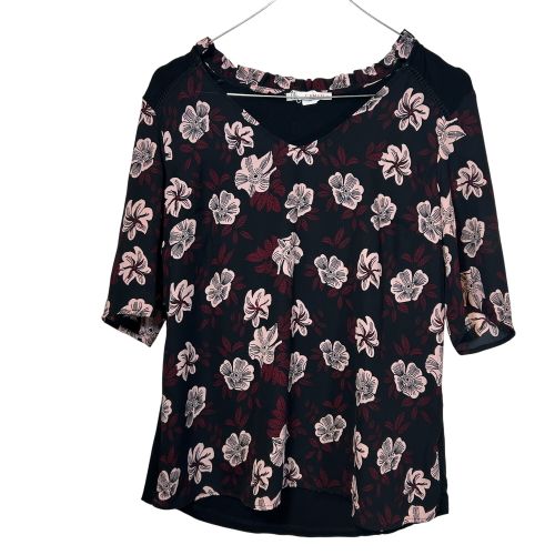 T-Shirt A Fleur rose fonc et clair taille 36 - camaeu - Modalova