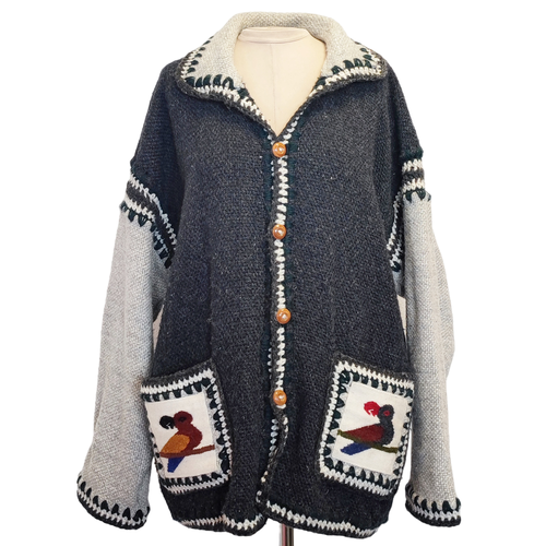 Gilet  motifs oiseaux - XL - vintage - Modalova