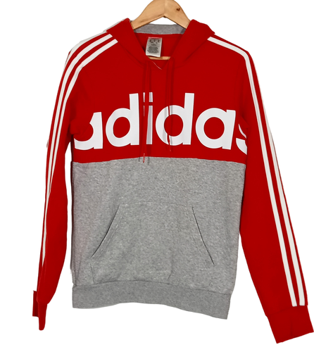 Sweat capuche gris et rouge - XS - adidas - Modalova