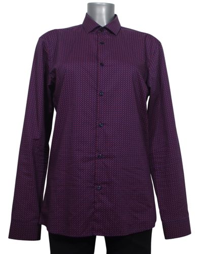 Chemise violette  imprim orange - 37 - hugo boss - Modalova