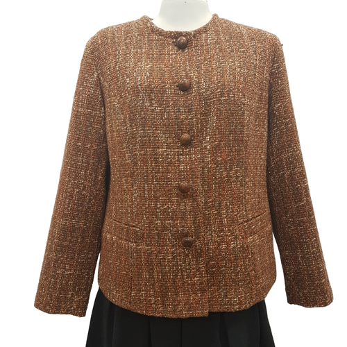 Veste orange et kaki tweed - Taille 44 - daxon - Modalova