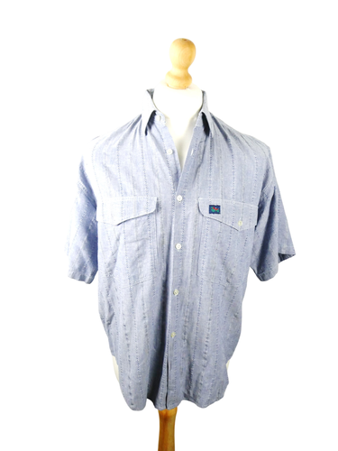 Chemise Tacot France vintage manches courtes - Taille XL - tacot bleu - Modalova